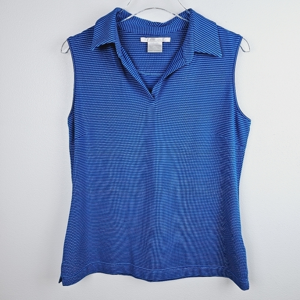 Nike Golf Dri-Fit Blue Striped Sleeveless Top, size Large